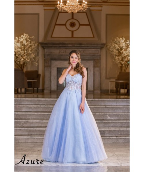 Azure blue prom dress store
