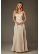 Romantic Beaded Lace with Chiffon Bridesmaid Dress