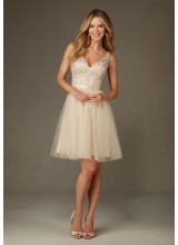 Tulle with Embroidery and Beading with Satin Waistband Morilee Bridesmaid Dress