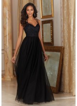 Morilee Tulle with Embroidery and Satin Waistband Bridesmaid Dress