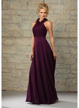 Ruffled Round Neck Luxe Chiffon Morilee Bridesmaid Dress