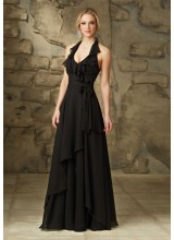 Luxe Chiffon Morilee Bridesmaid Dress with Ruffled V-Neckline