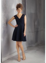V Neck Lace Morilee Bridesmaid Dress with Illusion Back