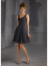 Chiffon Morilee Bridesmaid Dress with Asymetrical Ruching and Open Back