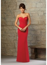 Elegant Chiffon Morilee Bridesmaid Dress with Ruched Bodice
