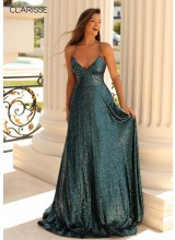 Clarisse 810407 Flowing Sequin Prom Dress