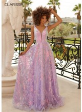 Clarisse 810457 Iridescent Lilac Sequin Prom Dress