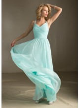 Long Luxe Chiffon Morilee Bridesmaid Dress with Sweetheart Neckline and Crystal Accents