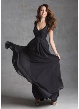 Lace and Chiffon Morilee Bridesmaid Dress with Cap Sleeves and Illusion Back