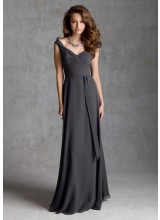 Luxe Chiffon with Sash over the Shoulder Morilee Bridesmaid Dress