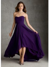 Flowy Chiffon Morilee Bridesmaid Dress with a Hi Low Hemline