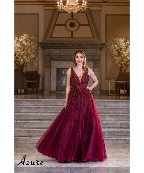 Azure prom dress A7009