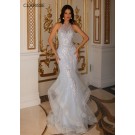 Clarisse 810411 Sheer Lace Ruffle Mermaid Dress